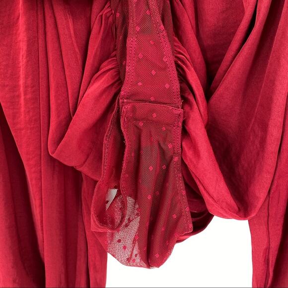 NEW Free People Another Round Bodysuit in Pomegranate Wine - Picture 10 of 14